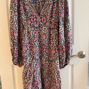 BANJANAN Portia Floral Pink and Blue Dress Size Small